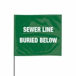 Wholesale ✔️ Sewer LINE FLAG With 18 STAFF Green *Z ⌛