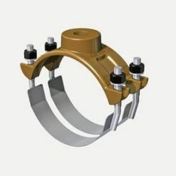 Promo 🎁 Romac Industries 6 x 2 in. Bronze Saddle with Stainless Steel Nut, Bolt and Strap 😍