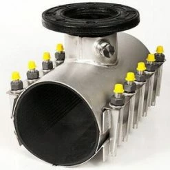 Discount 🌟 Romac Industries Style SST 12 x 12 in. Flanged 300 psi Global 304 and 304L Stainless Steel Tapping Sleeve with Ductile Iron Flange and SBR Gasket 🥰